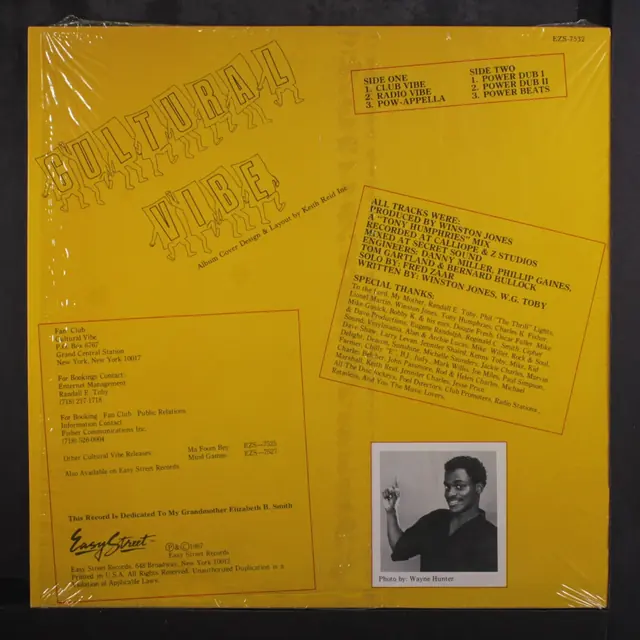 Original Power back sleeve showing writing, production, mixing and management credits